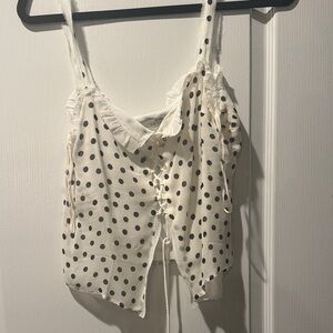 Zara Polka Dot Lace-Up Camisole